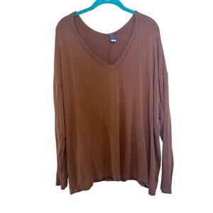 Old Navy V Neck Brown Swater Women's Size XL